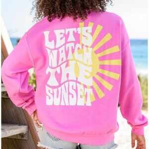 Altar’d State Wmn Sz L/XL Oversized Pullover Crewneck Sweatshirt Vacation Resort